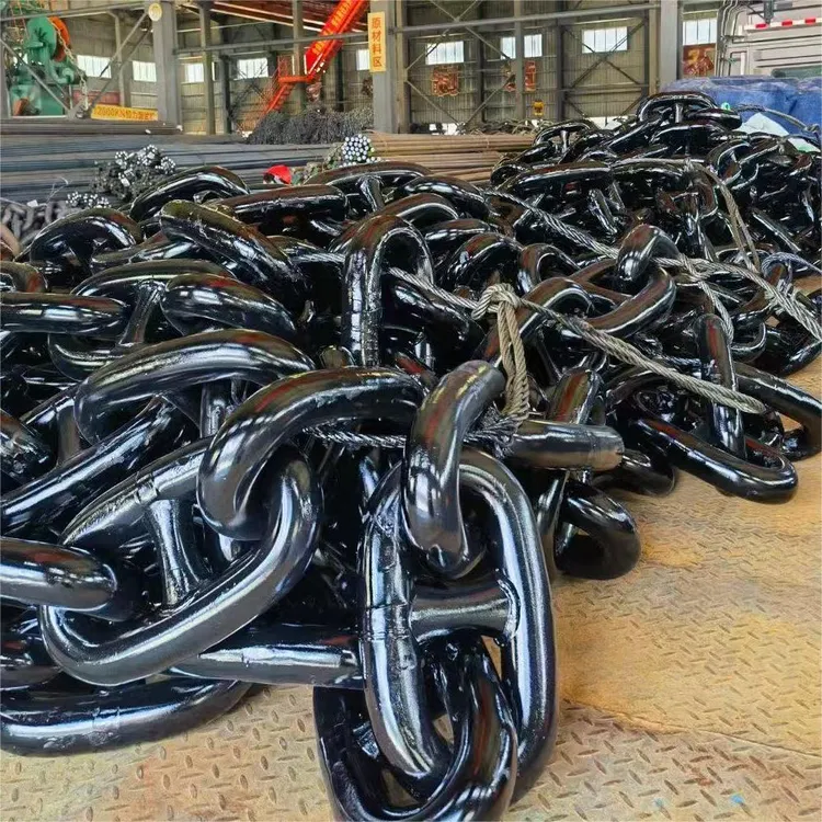 black painting anchor chain marine