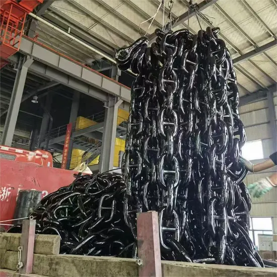 black painting anchor chain marine